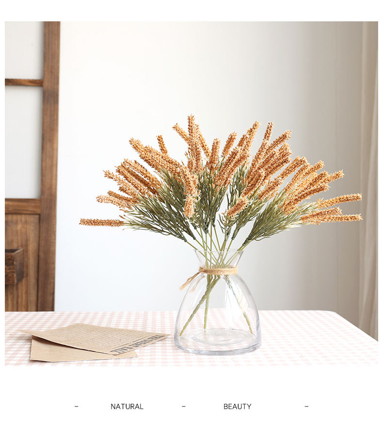 Artificial Flower Malt Grass Wedding Flower Arrangement Fur Grass Home Decoration Plastic Fake Flower Green Bristlegrass Floriculture Decoration Wholesale