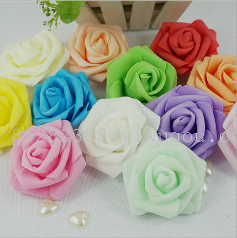 PE rose artificial flower head DIY gift bride wrist curl flower arches flower arrangement flower bouquet