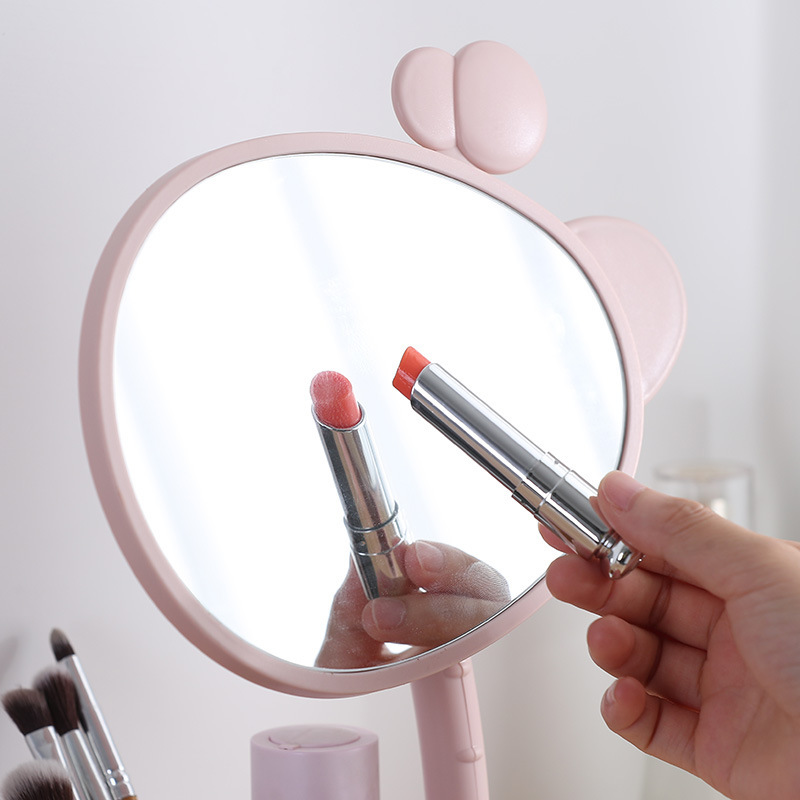 Desktop Makeup Mirror Giraffe Storage Dressing Mirror Student Dormitory Desktop Princess Mirror Cartoon Cute Beauty Mirror