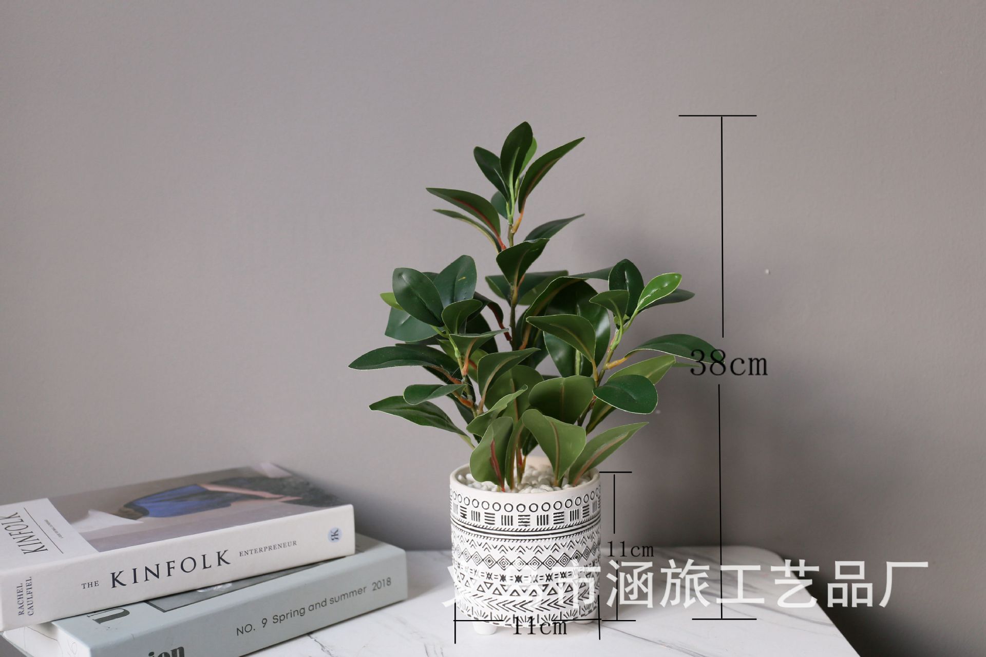 European-Style Ceramic Basin Simulation Douban Leaf Plant Bonsai Home Desktop Artificial Flower Ornament Decoration