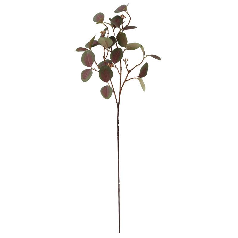 Simulation with Fruit Feel Nordic Eucalyptus Leaf Artificial Flower Plant Decoration Single Zamioculcas Leaves Eucalyptus