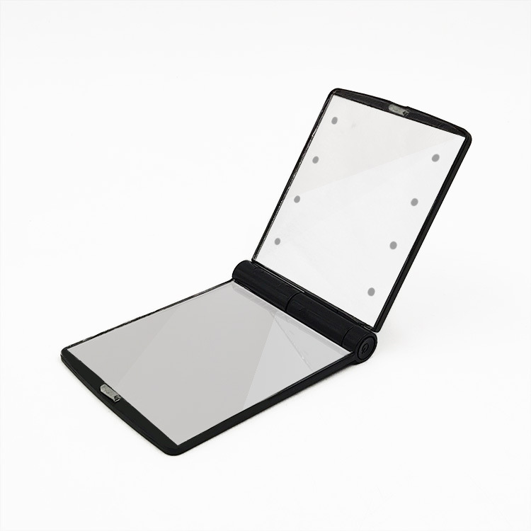 Portable LED Light Makeup Mirror with Light Fill Light Dormitory Handheld Dressing Mirror Girls Folding Beauty Makeup Mirror
