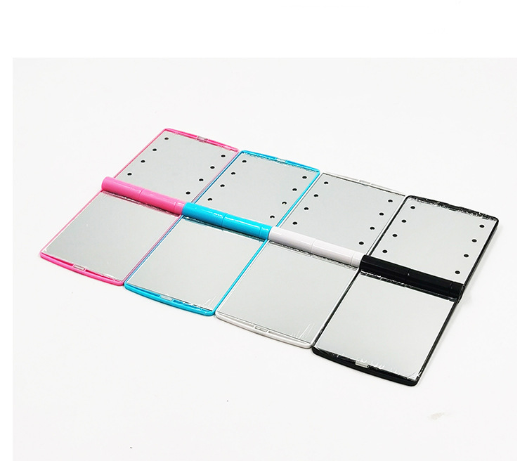 Portable LED Light Makeup Mirror with Light Fill Light Dormitory Handheld Dressing Mirror Girls Folding Beauty Makeup Mirror