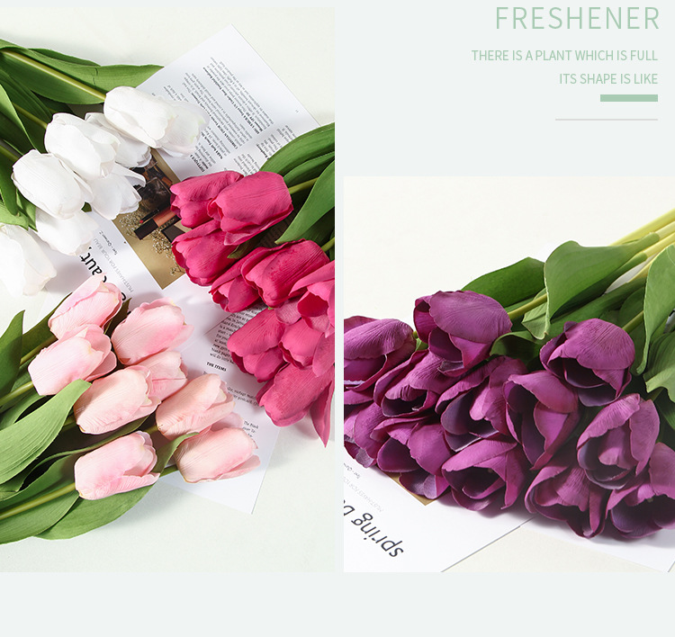 Tulip Simulation High-End Fake Flower Decoration Artificial Flower Wholesale Simulation Bouquet Decoration Moist Feeling Tulip Tulip Simulation High-End Fake Flower Decoration Artificial Flower Wholesale Simulation Bouquet Decoration Moist Feeling Tulip