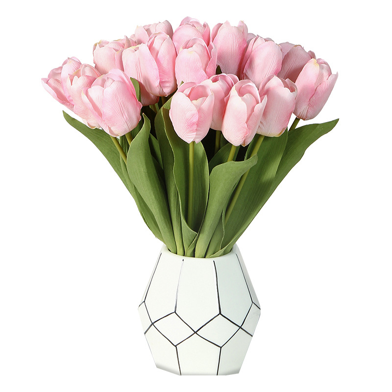 Tulip Simulation High-End Fake Flower Decoration Artificial Flower Wholesale Simulation Bouquet Decoration Moist Feeling Tulip