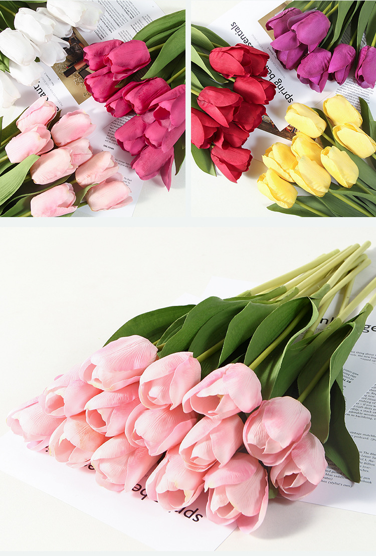 Tulip Simulation High-End Fake Flower Decoration Artificial Flower Wholesale Simulation Bouquet Decoration Moist Feeling Tulip Tulip Simulation High-End Fake Flower Decoration Artificial Flower Wholesale Simulation Bouquet Decoration Moist Feeling Tulip