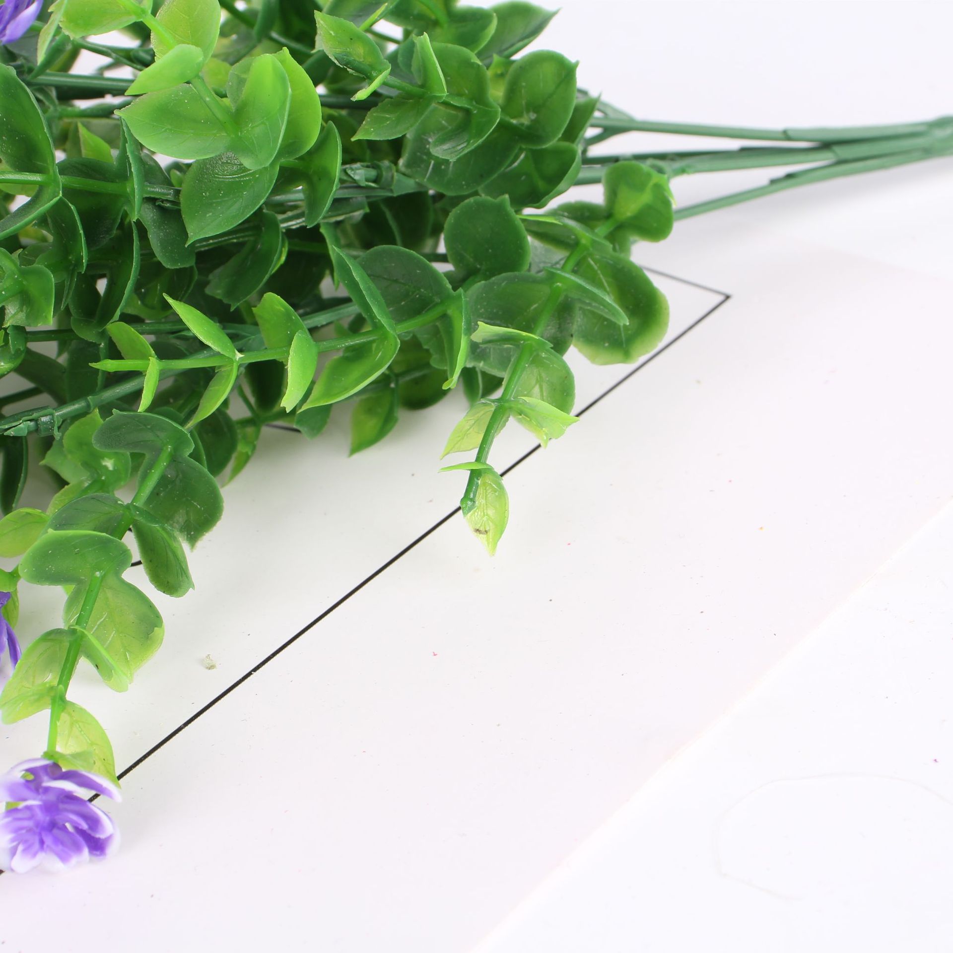 Cross-Border Hot Selling Artificial Flower Artificial Flower Plastic Dried Flower Eucalyptus Rose Chloroplastida Pot 7 Fork 35