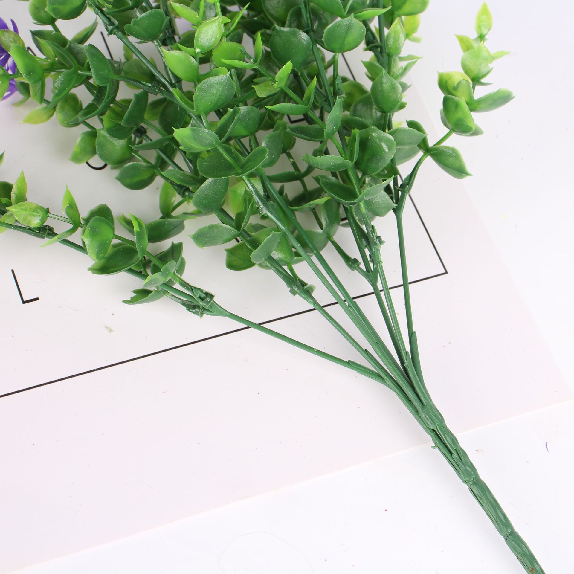 Cross-Border Hot Selling Artificial Flower Artificial Flower Plastic Dried Flower Eucalyptus Rose Chloroplastida Pot 7 Fork 35