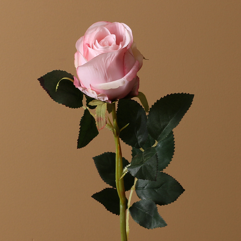 European-Style Retro Artificial Flower Rose Dining Table Hotel Decorative Fake Flower Single Bulgaria Emulational Rose Flower