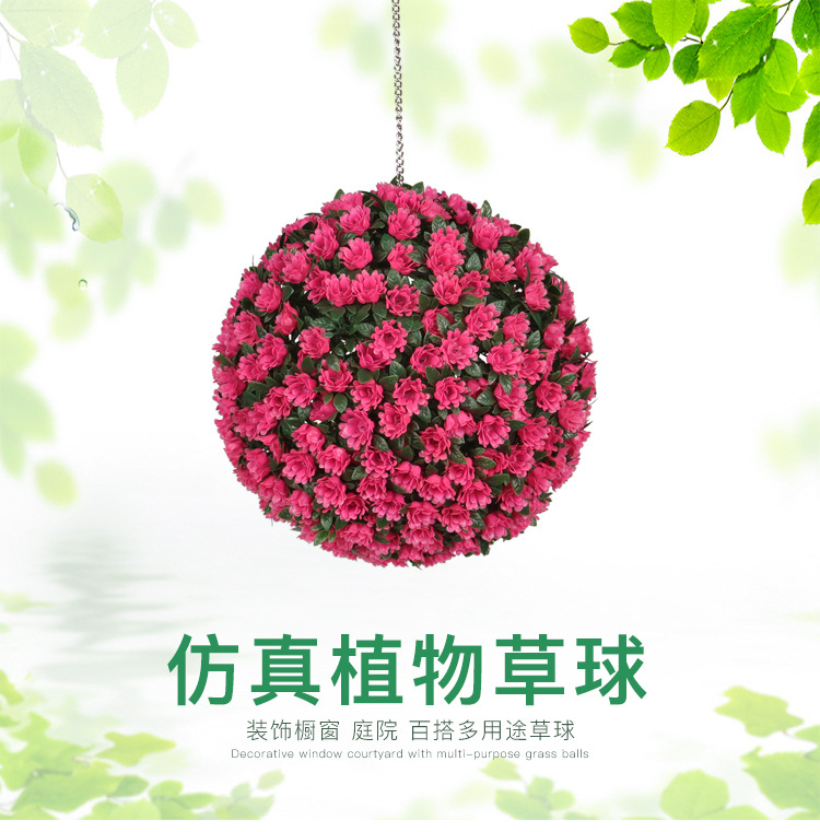 Simulation Plant Eucalyptus Straw Ball Rose Flower Ball Indoor Decorative Suspended Ceiling Artificial Plastic Fake Flower Milan Plant Ball