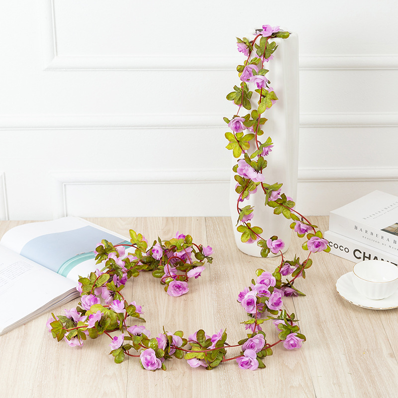 Rose Vine 45 Peony Rattan Emulational Flower Vine Wedding Decorative Suspended Ceiling Wall Hanging Flower Fake Flower Silk Flower Cross-Border