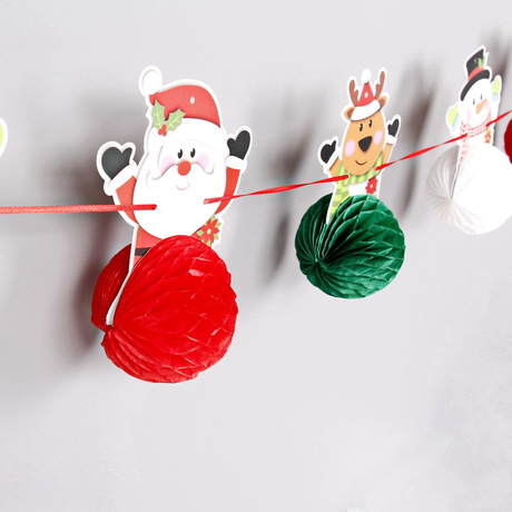 Christmas paper beehive ball hanging decoration shopping mall shop window ceiling decoration la flower hanging decoration