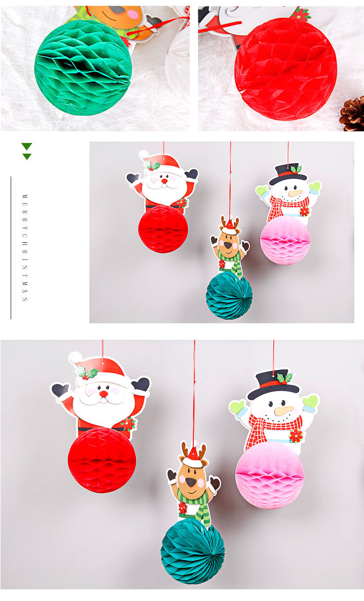 Christmas paper beehive ball hanging decoration shopping mall shop window ceiling decoration la flower hanging decoration Christmas paper beehive ball hanging decoration shopping mall shop window ceiling decoration la flower hanging decoration