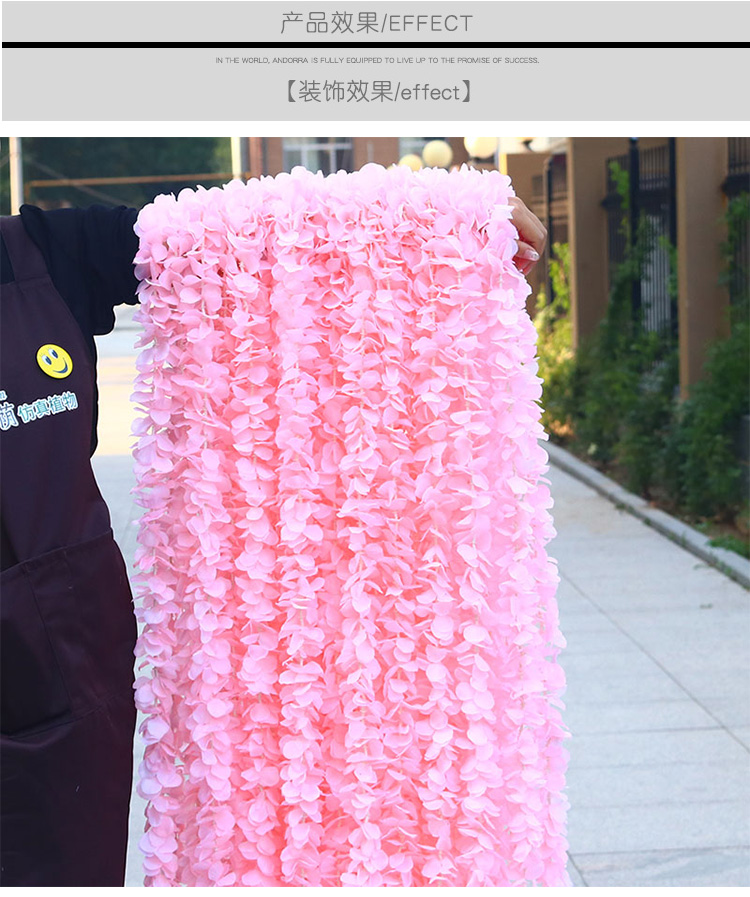 Artificial Orchid Fake Flower for Wedding Wisteria Flower String Indoor Ceiling Decorative Creative Silk Flower Hydrangea Rattan Winding