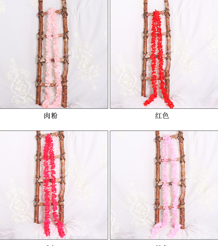 Artificial Orchid Fake Flower for Wedding Wisteria Flower String Indoor Ceiling Decorative Creative Silk Flower Hydrangea Rattan Winding