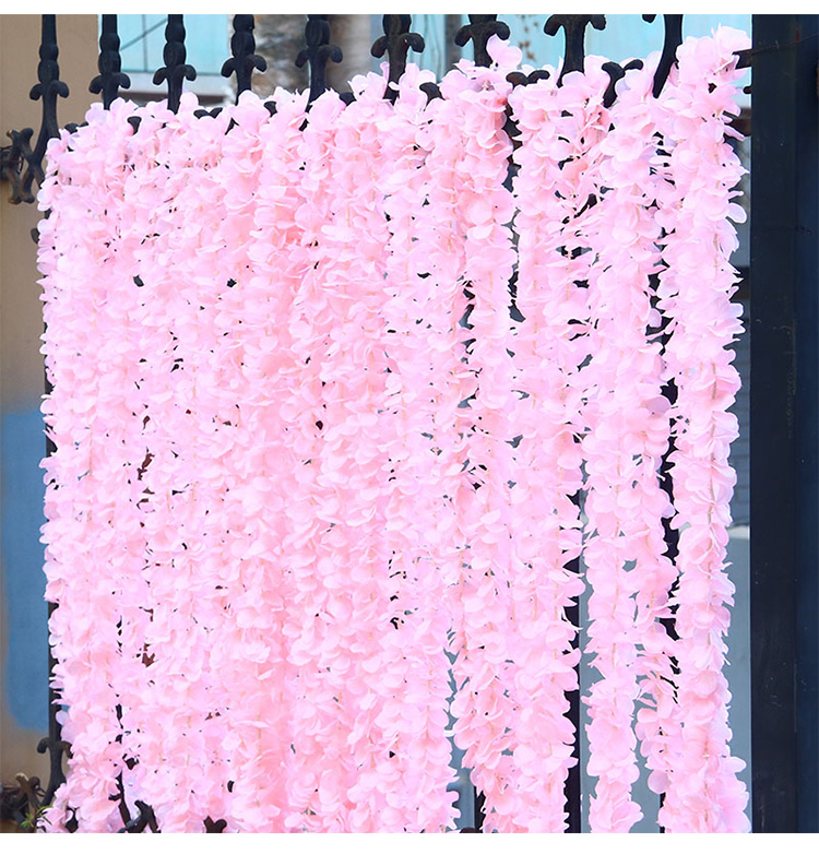 Artificial Orchid Fake Flower for Wedding Wisteria Flower String Indoor Ceiling Decorative Creative Silk Flower Hydrangea Rattan Winding