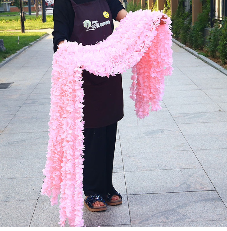 Artificial Orchid Fake Flower for Wedding Wisteria Flower String Indoor Ceiling Decorative Creative Silk Flower Hydrangea Rattan Winding