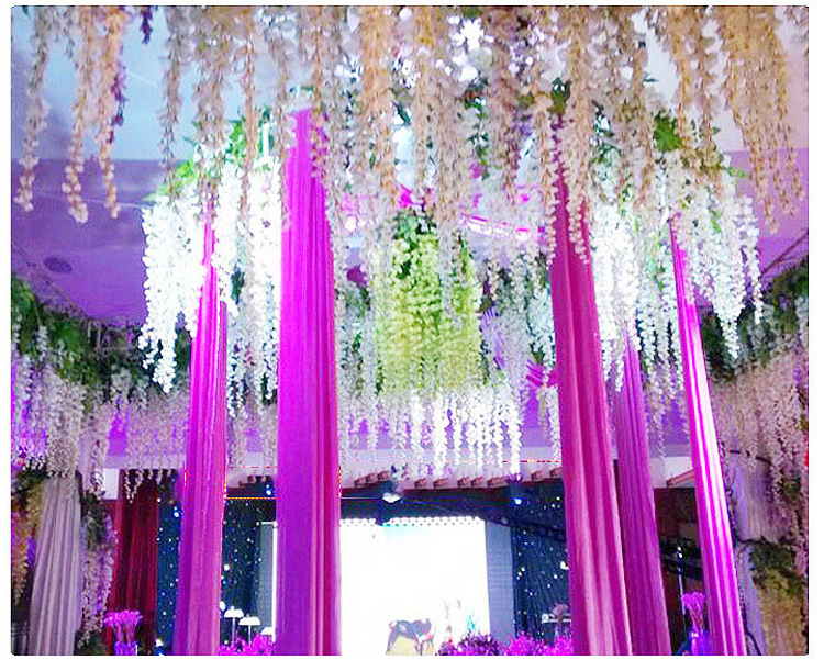 Artificial Wisteria Internet Celebrity Wedding Corridor Ceiling Decorative Fake Flower Hanging Flower Strip Simulation Tofu Pudding Wisteria Flower Branch Artificial Wisteria Internet Celebrity Wedding Corridor Ceiling Decorative Fake Flower Hanging Flower Strip Simulation Tofu Pudding Wisteria Flower Branch