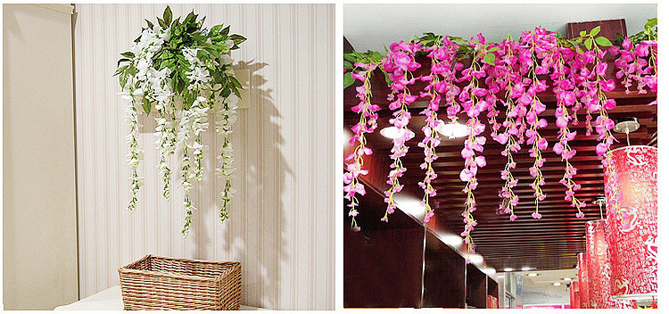 Artificial Wisteria Internet Celebrity Wedding Corridor Ceiling Decorative Fake Flower Hanging Flower Strip Simulation Tofu Pudding Wisteria Flower Branch Artificial Wisteria Internet Celebrity Wedding Corridor Ceiling Decorative Fake Flower Hanging Flower Strip Simulation Tofu Pudding Wisteria Flower Branch
