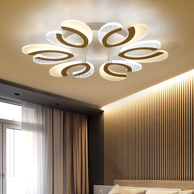 Fashion Atmosphere Lamp in the Living Room Flower-Shaped Creative Energy-Saving LED Ceiling Light Art Warm Home Master Bedroom Lobby Light