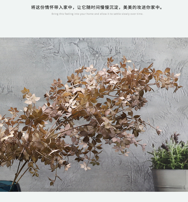 Simulation Single Stem Maple Leaf Home Decorative Fake Flower Wedding Simulation Plant Ceiling Road Lead Artificial Flower Factory Wholesale
