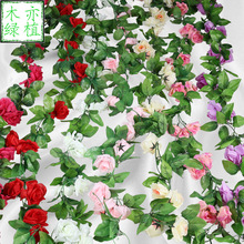 Artificial Flower Wedding Decoration Flower Interior Decoration Artificial Wisteria Ceiling Green Leaf Rattan Douban HANAFUJI Wholesale