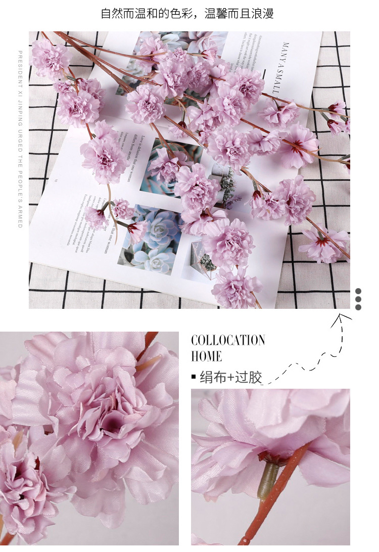 New Simulation Single Romantic Cherry Blossoms Wedding Wedding Hall Ceiling Fake Flower Studio Wedding Celebration Decoration Simulation Cherry Blossom