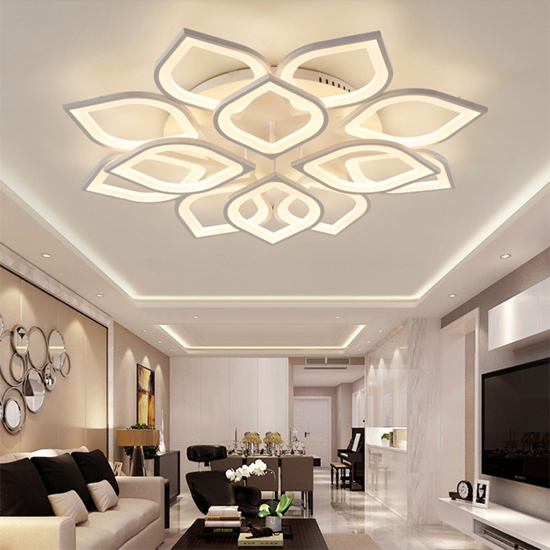 Cross-Border Led Petal Ceiling Lamp Living Room Simple Modern Creative Personality Art Master Bedroom Flower-Shaped Atmospheric Lamps