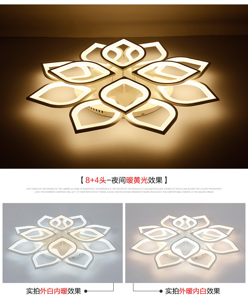 Cross-Border Led Petal Ceiling Lamp Living Room Simple Modern Creative Personality Art Master Bedroom Flower-Shaped Atmospheric Lamps Cross-Border Led Petal Ceiling Lamp Living Room Simple Modern Creative Personality Art Master Bedroom Flower-Shaped Atmospheric Lamps
