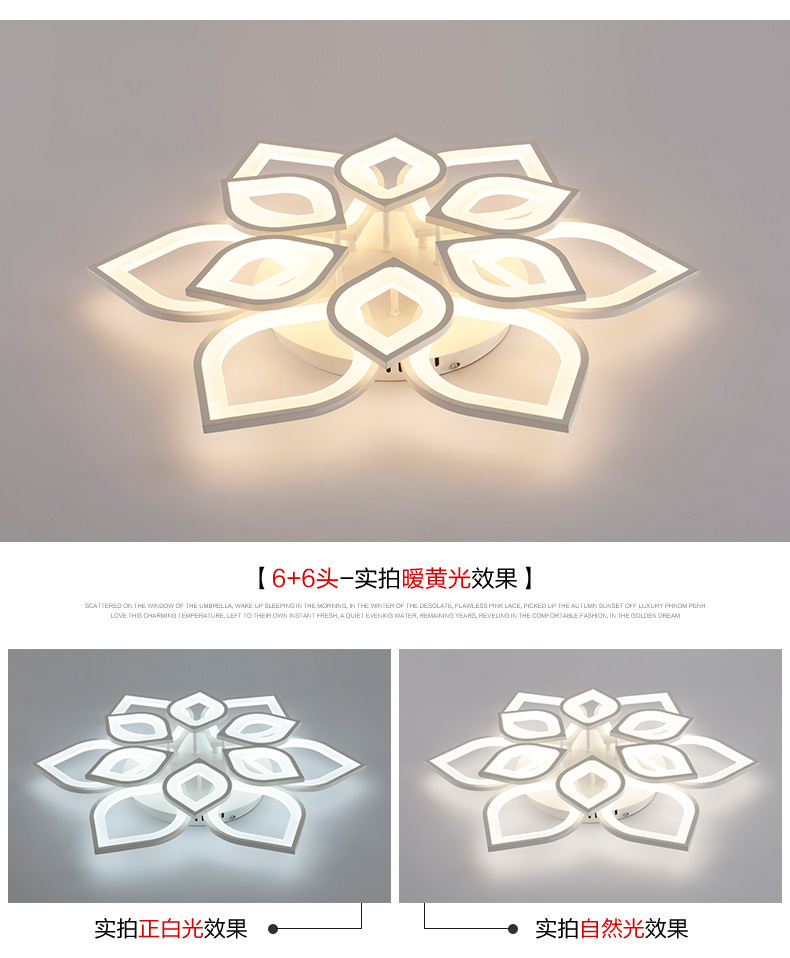 Cross-Border Led Petal Ceiling Lamp Living Room Simple Modern Creative Personality Art Master Bedroom Flower-Shaped Atmospheric Lamps Cross-Border Led Petal Ceiling Lamp Living Room Simple Modern Creative Personality Art Master Bedroom Flower-Shaped Atmospheric Lamps