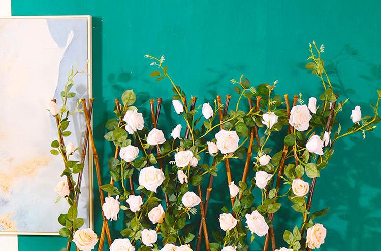 Fake Flower Silk Flower Air Conditioning Ceiling Floral Decoration Rose Rattan Pink Background Wall Landscape Vine HANAFUJI Wall-Mounted Flower