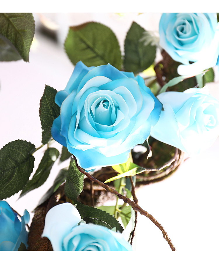Fake Flower Silk Flower Air Conditioning Ceiling Floral Decoration Rose Rattan Pink Background Wall Landscape Vine HANAFUJI Wall-Mounted Flower