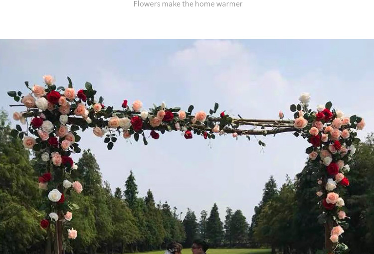 Fake Flower Silk Flower Air Conditioning Ceiling Floral Decoration Rose Rattan Pink Background Wall Landscape Vine HANAFUJI Wall-Mounted Flower