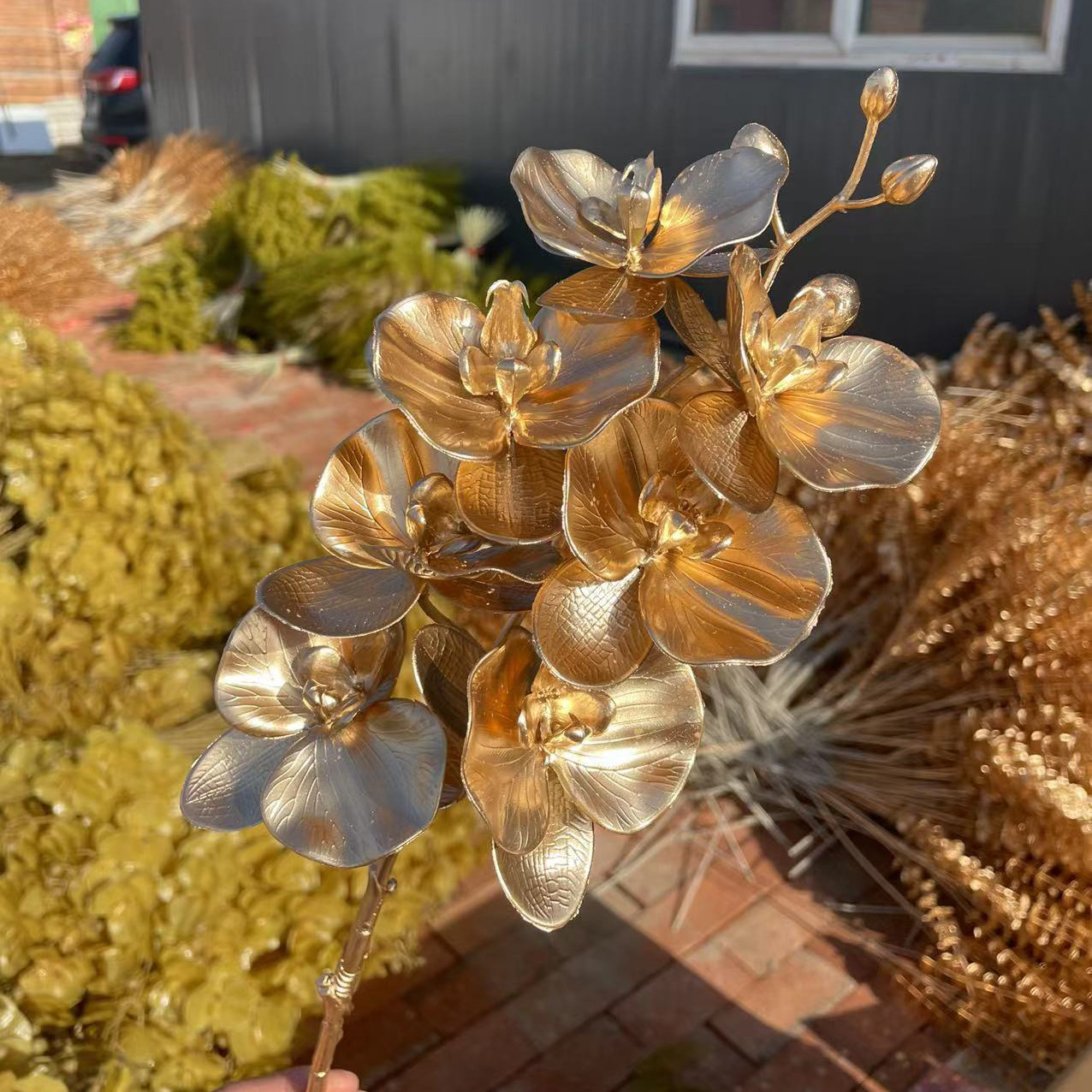Golden Series Artificial Flower Phalaenopsis Wedding Ceiling Decoration Artificial Artificial Flower Shooting Props Factory Wholesale