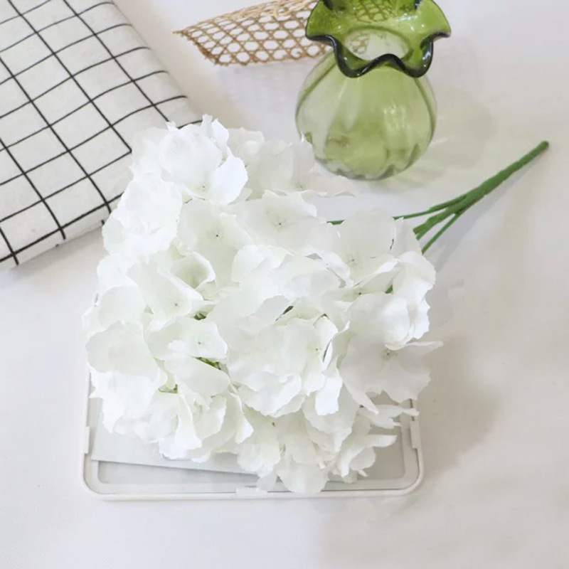 Simulation 5-Head Hydrangea Single Mallorca Raw Silk DIY Simulation Fake Flower Wedding Road Lead Flower Arrangement Ceiling Flower