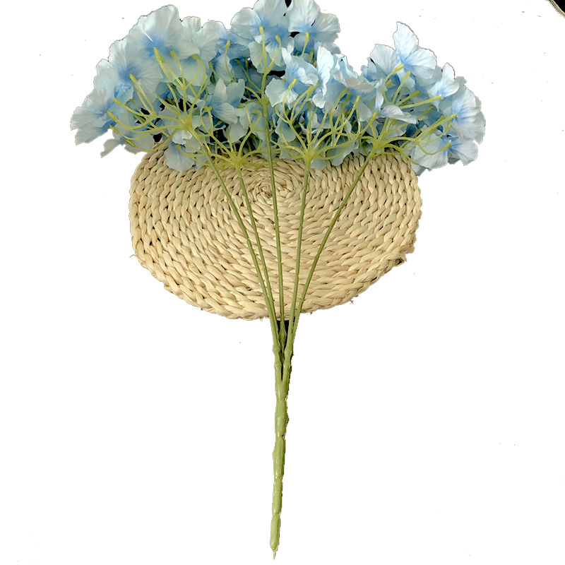 Simulation 5-Head Hydrangea Single Mallorca Raw Silk DIY Simulation Fake Flower Wedding Road Lead Flower Arrangement Ceiling Flower