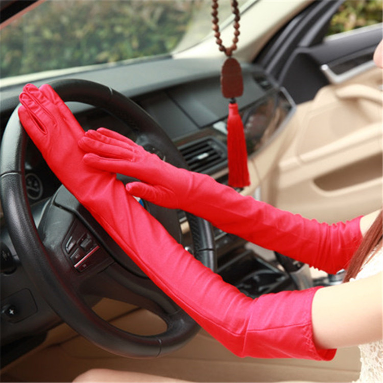 Women's Summer Wedding Etiquette Gloves Spandex High Elastic Color Mid-Length Sun Protection Driver Driving Gloves Factory Direct Sales Women's Summer Wedding Etiquette Gloves Spandex High Elastic Color Mid-Length Sun Protection Driver Driving Gloves Factory Direct Sales