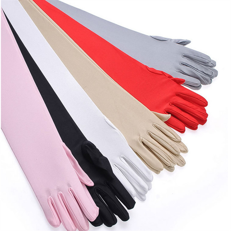 Women's Summer Wedding Etiquette Gloves Spandex High Elastic Color Mid-Length Sun Protection Driver Driving Gloves Factory Direct Sales Women's Summer Wedding Etiquette Gloves Spandex High Elastic Color Mid-Length Sun Protection Driver Driving Gloves Factory Direct Sales
