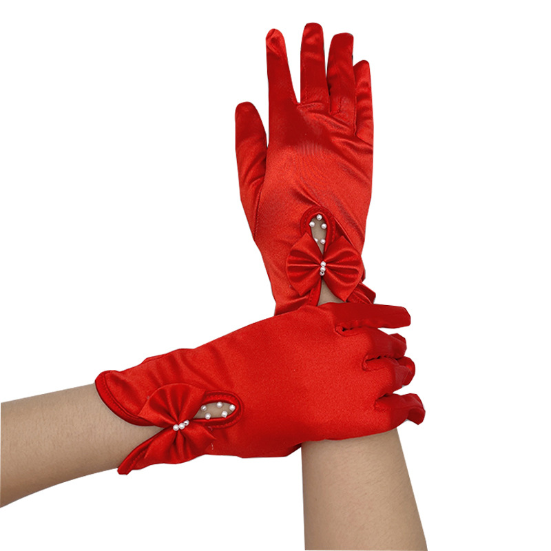 Stretch Satin Elegant Wedding Dress Evening Dress for Toasting Gloves Korean Style Short Lace Butterfly Wedding Xiuhe Wine Red Black Stretch Satin Elegant Wedding Dress Evening Dress for Toasting Gloves Korean Style Short Lace Butterfly Wedding Xiuhe Wine Red Black