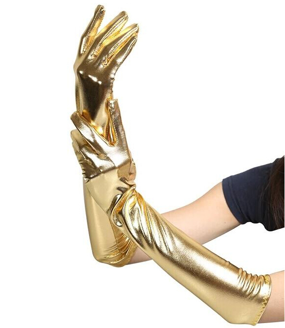 Patent-leather glue-coated long gloves for performance Dance wedding Dance fun gloves wholesale Patent-leather glue-coated long gloves for performance Dance wedding Dance fun gloves wholesale