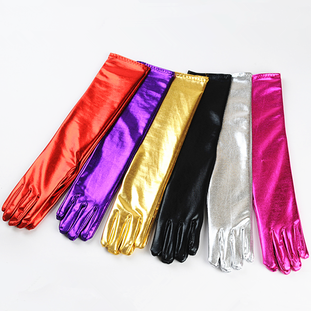 Patent-leather glue-coated long gloves for performance Dance wedding Dance fun gloves wholesale Patent-leather glue-coated long gloves for performance Dance wedding Dance fun gloves wholesale
