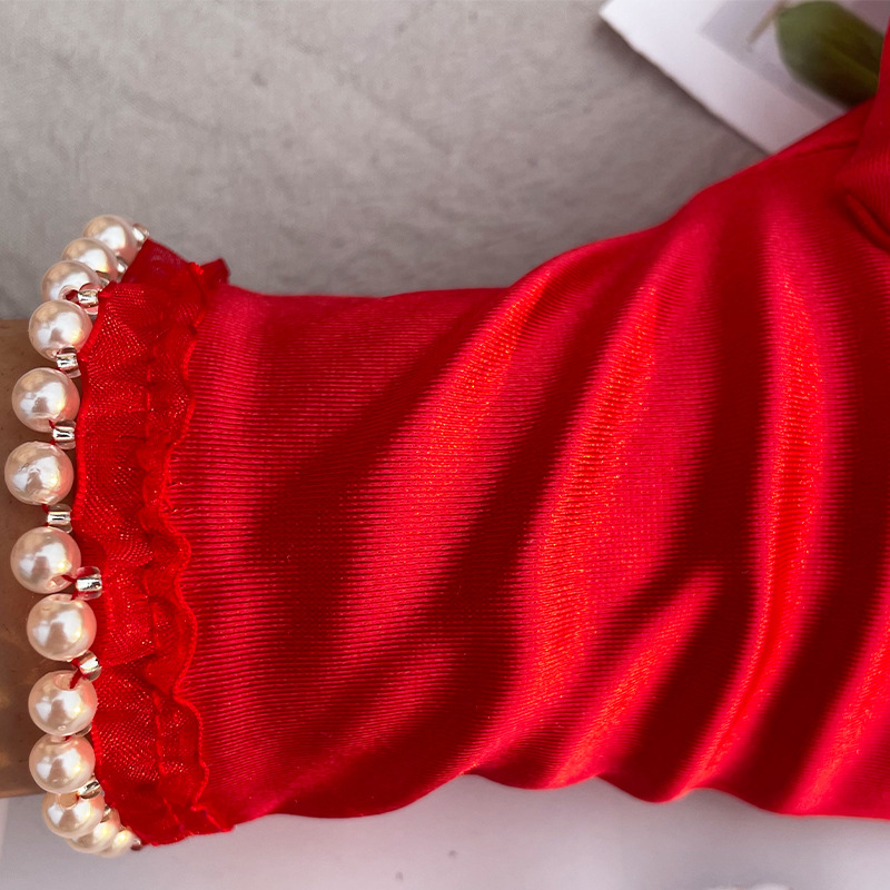 Factory Supply Wedding Decoration Real Estate Sales Etiquette Hotel Reception Jewelry Exhibition Elastic Satin Clothing Gloves