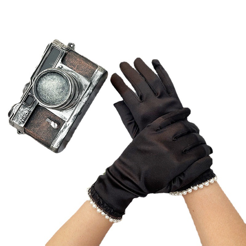 Factory Supply Wedding Decoration Real Estate Sales Etiquette Hotel Reception Jewelry Exhibition Elastic Satin Clothing Gloves