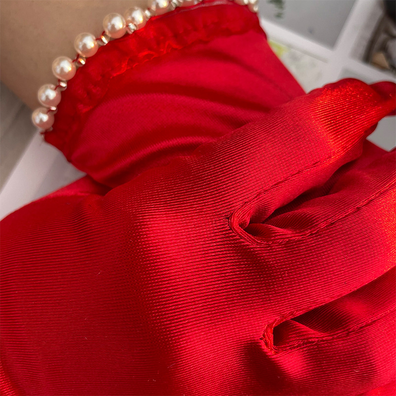 Factory Supply Wedding Decoration Real Estate Sales Etiquette Hotel Reception Jewelry Exhibition Elastic Satin Clothing Gloves