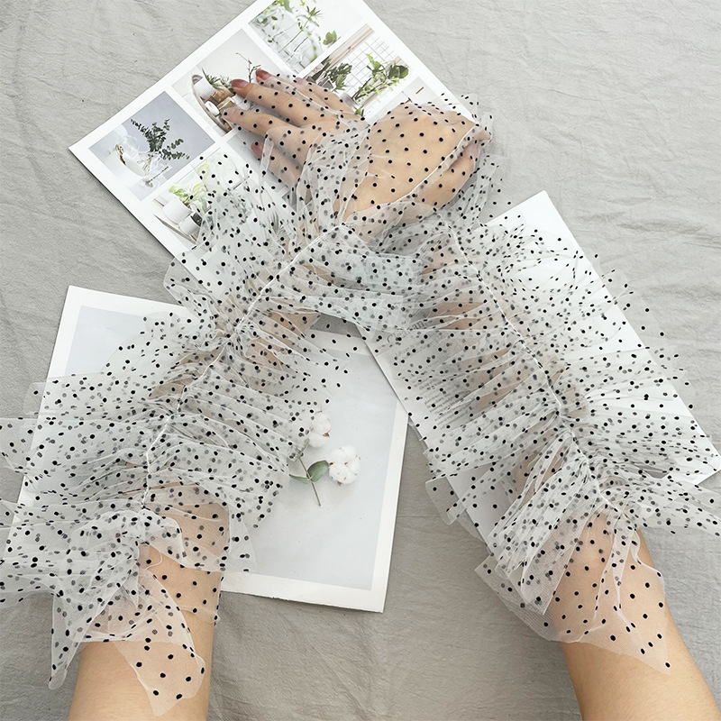 Long Wedding Gloves Horse Mane Mesh Long Dotted Foreign Trade Bridal Gloves Vintage Mesh Gloves Large Swing