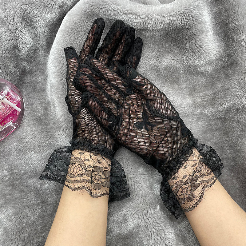 Factory Direct Supply Short Wedding Dress Lace Bow Lace Summer Sun Protection Cycling Clothing Performance Decorative Gloves Factory Direct Supply Short Wedding Dress Lace Bow Lace Summer Sun Protection Cycling Clothing Performance Decorative Gloves