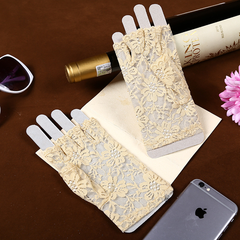 Summer Open Finger Lace Wedding Half Finger Sun Protection Short Gloves Clothing Accessories Summer Open Finger Lace Wedding Half Finger Sun Protection Short Gloves Clothing Accessories