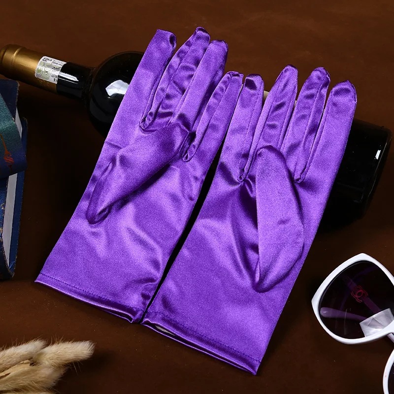 Factory Direct Supply Adult Short Clothing Accessories Gloves Elastic Bright Satin Fabric Wedding Etiquette Jewelry Gloves Factory Direct Supply Adult Short Clothing Accessories Gloves Elastic Bright Satin Fabric Wedding Etiquette Jewelry Gloves