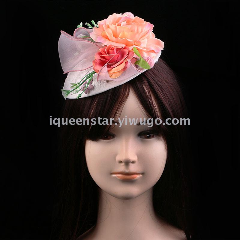 Korean bride retro lace yarn yarn hat headdress wedding photography cap decoration and sweet hat