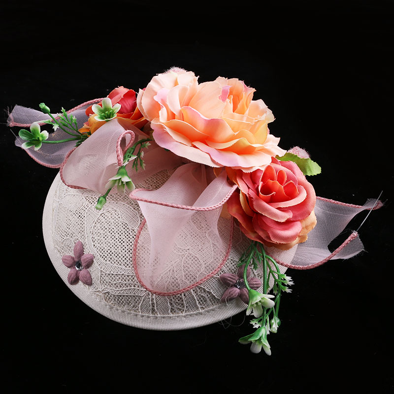 Korean bride retro lace yarn yarn hat headdress wedding photography cap decoration and sweet hat